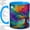 Blue, variant on Stained Glass Tree Accent Mug, 11oz Ceramic Coffee Cup for Nature Fans