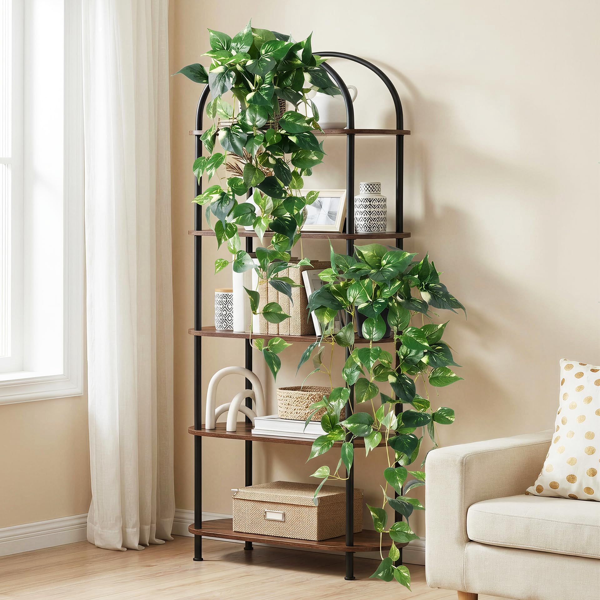 Fake Hanging Plants with Pots - Realistic Artificial Plant for Indoor Outdoor, 33In Silk Fake Potted Plants, 2PC Faux Ivy Vine for Shelf Tabletop Office Decor, Dark Green