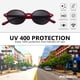 thumbnail image 4 of Gafas de Sol FEISEDY Retro Ovaladas para Mujer Años 90 Transparentes Rojas, 4 of 7