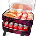 thumbnail image 5 of Spider Web Double Layered Insulated Refrigerated Lunch Bag with Two Compartments, Large Capacity, and Handheld Carry - 7.1x11.4x16.1 Inches, 5 of 6