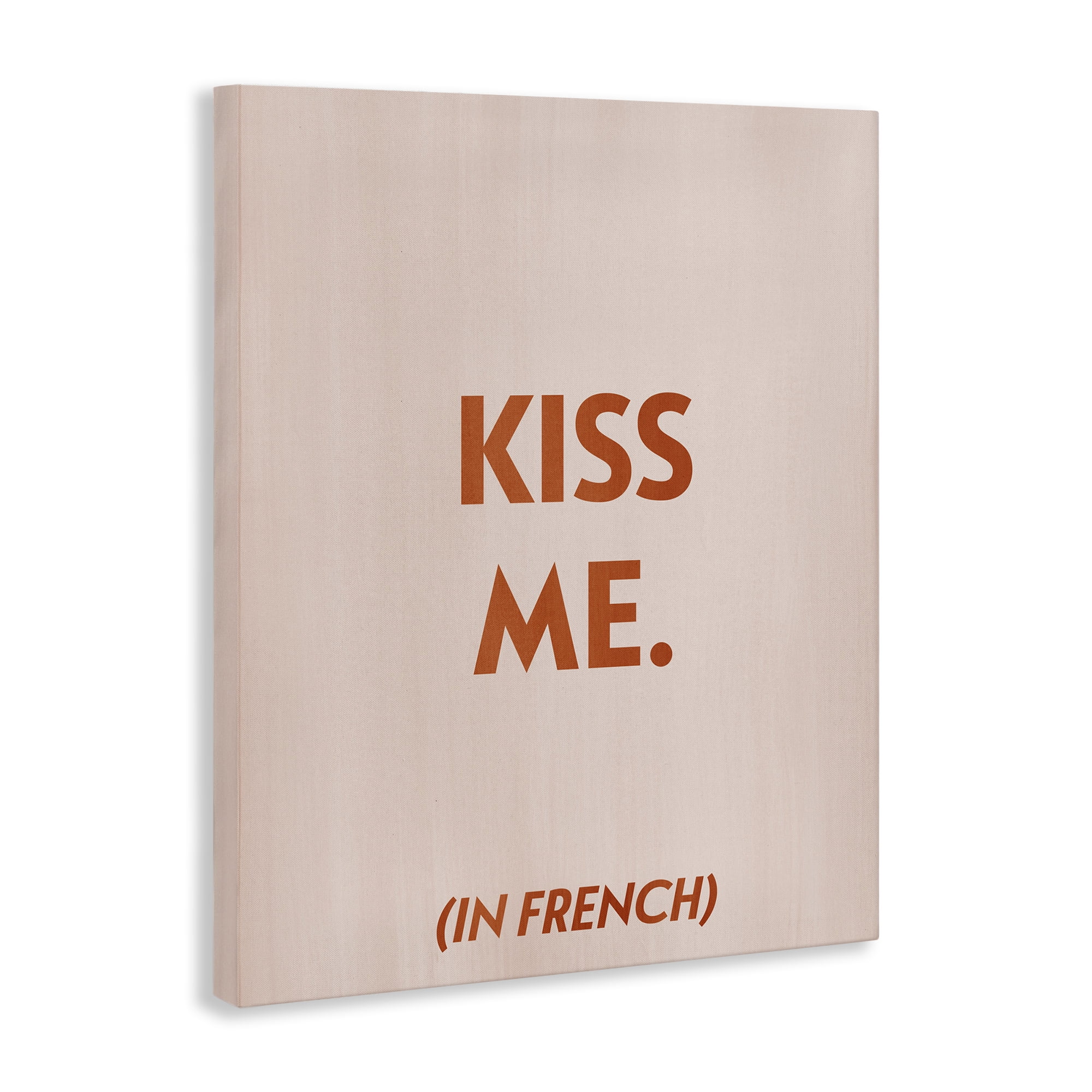 Stupell Industries Kiss Me In French Typography Painting Gallery Wrapped Canvas Art Print Wall Art, 16 x 20