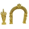 thumbnail image 3 of Swadeshi Desire Sri Venkateswara Idol | Golden Metal Idol with Prabhavali Arch for Puja Room, Return Gifts (1, Golden Antique), 3 of 3