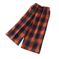thumbnail image 3 of Huowey Child Toddler Girls Classic Plaid Pants Wide Leg Casual Baggy Elastic High Waisted Sportswear Trousers Spring Summer Fashionable Cozy Beach Sweatpants Stylish Streetwear,Orange,7-8 Years, 3 of 6