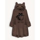 thumbnail image 3 of Cat Print Big Pocket Hoodie, Casual Long Sleeve Fleece Hoodies Sweatshirt, Women's Clothing, 3 of 5