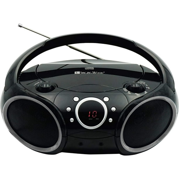 Rentmeester Mars Literaire kunsten Singing Wood 030C Portable CD Player Boombox with AM FM Stereo Radio, Aux  Line in, Headphone Jack - Walmart.com