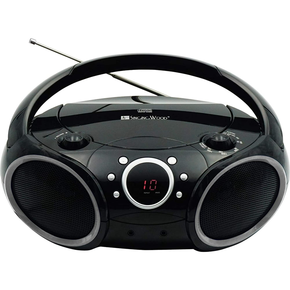 SINGING WOOD Portable CD Player AM FM Radio with Aux in, Headphone Jack