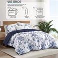 thumbnail image 5 of LANCO MODERN LIFESTYLE 3 Piece Queen Comforter Set, White Blue Botanical Floral Bedding, Soft Microfiber Comforter with Pillow Shams, Lightweight All Season Modern Woodland Bedspread, 5 of 7