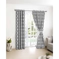 thumbnail image 3 of Black White Morocco Blackout Curtains for Bedroom/Living Room, Thermal Insulated Kitchen Curtains, Modern Abstract Classic Geometric Grommet Darkening Window Treatment Drapes 52"x63"x2, 3 of 8