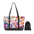 thumbnail image 7 of FORMRS Canvas Laptop Tote Bag for Women with 15.6" Computer Compartments Shoulder Handbag, Purple Colorful Circles, 7 of 7