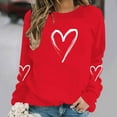 thumbnail image 3 of yillto Valentine's Day Sweatshirt for Womens Loose Long Sleeve Crewneck Pullover Heart Printed Sweatshirts, 3 of 6