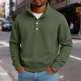 thumbnail image 2 of LTTVQM Mens Polo Long Sleeve Shirt Button Basic Solid Color Polo Shirt Classic Loose Casual Collared Shirts T-Shirt Army Green L, 2 of 6