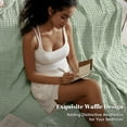 thumbnail image 5 of PHF 100% Cotton Waffle Weave Blanket, Lightweight Twin Washed Blanket for Bed Sofa Home Decor, Sage Green, 66"x90", 5 of 9