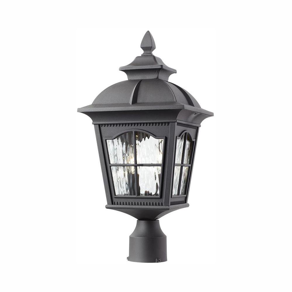 Home Decorators Collection Square 2Light Outdoor Black Post Light