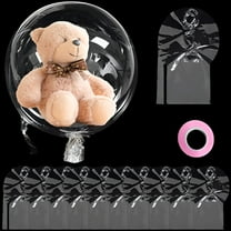 BESTSKY 30 Inch Giant Clear Balloons for Stuffing,12 pcs Extra Wide Mouth Balloons,Large Transparent Bubble Balloon for Wedding,Birthday,Party Decoration