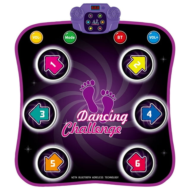 Kids Music Dance Mat Girls Light Up Dance Mat Bluetooth Support In Music Dance Toy With 6 Game Modes And 3 Challenge Christmas Birthday Gift For Girls Boys