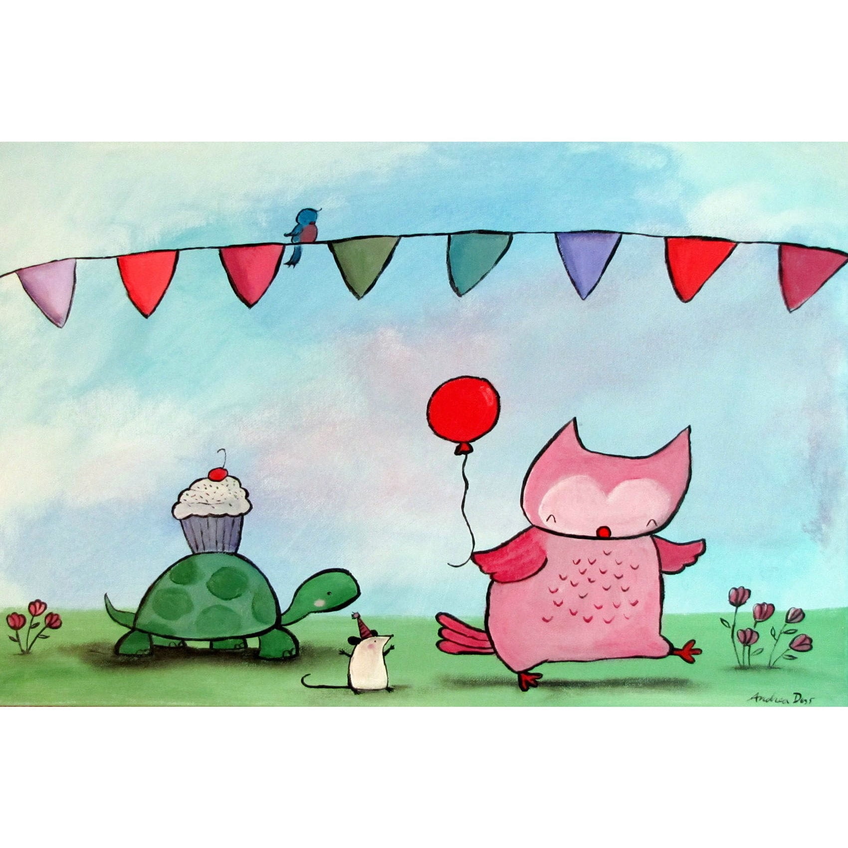 Marmont Hill "Woodland Party" by Andrea Doss Painting Print on Wrapped Canvas