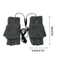 thumbnail image 3 of Miogawg USB Heated Gloves, Fingerless Gloves, Electric Hand Warming Gloves, Warm Wool Knitted Convertible Flip Top Mittens For Cold Weather, 3 of 6