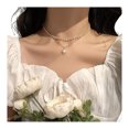 thumbnail image 1 of Collier Ras-du-Cou pour Femmes en Fausse Perle, Ras-du-Cou Perlé, Collier Élégant, Collier Rétro Délicat, Cadeau pour Épouse, Amie, Tenue Quotidienne, Fête, Rendez-Vous, Bijoux, 1 of 8