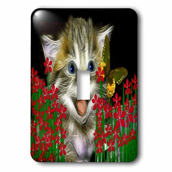3dRose, Smiling Kitten Domestic Cat , single toggle switch