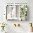 thumbnail image 2 of Gianna Anti-Fog Bathroom Wall Mirror – 16" x 20" Shatterproof Vanity Mirror with Rectangular Metal Frame, Gold, 2 of 5