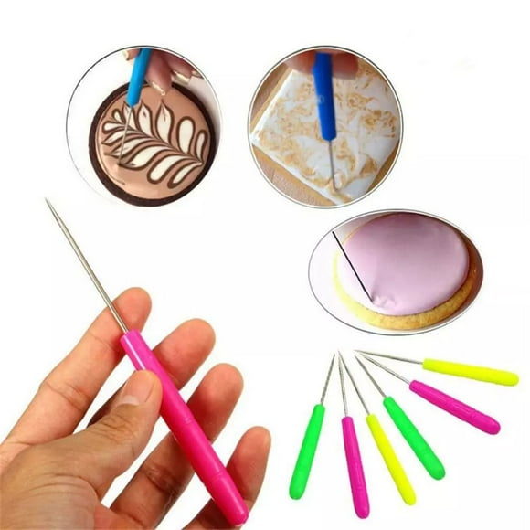 nipocaio 18 Pieces Turnover Sugar Cookies Escape Needle Frost Stirring Needle Sugar Flower Embossing Marking Needle