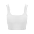 thumbnail image 2 of Spencer Women's Seamless Sports Bra High Impact Sleeveless Padded Yoga Bra Workout Crop Tank Tops (S/M, White), 2 of 9
