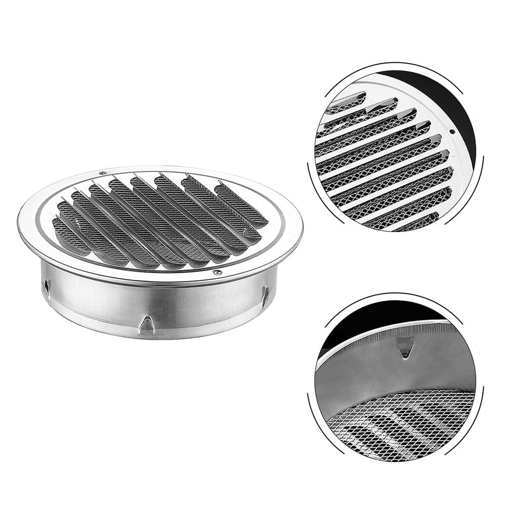 1Pc Round Stainless Steel Air Vent Grille Insect Protection Exterior Wall Ducting Ventilation Tools 70-300Mm Exhaust Hoods Vents