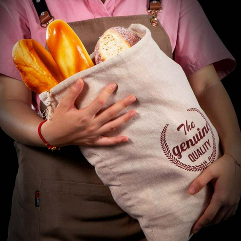Linen Bread Bag Reusable Drawstring Bag For Homemade Bread
