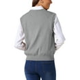thumbnail image 3 of INSPIRE CHIC Women's Sweater Vest V Neck Sleeveless Uniform Classic Knitted Pullover Tops S Grey, 3 of 6