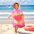 thumbnail image 2 of Kids Hooded Beach Towels Wrap for 4-12 Years,Cute Tie-dye Heart Theme Girls Swim Cover Up for Bathroom，27"x33" Quick Dry Red Bath Towel Poncho,Perfect for Travel Vacation,Pool Party,Swimming, 2 of 7