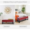 thumbnail image 5 of Hyxoo 44" Tufted Faux Leather Ottoman Storage Bench with Shoe Rack- Crimson Red, 5 of 10