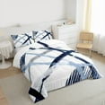 thumbnail image 3 of Homewish Graffiti Geometric Striped Full Size Comforter Sets,Modern Abstract Artistic Bedding Comforter Set,White Blue Bedding Sets For Girls Kids,Luxury Bedroom Decor,3pcs, 3 of 8