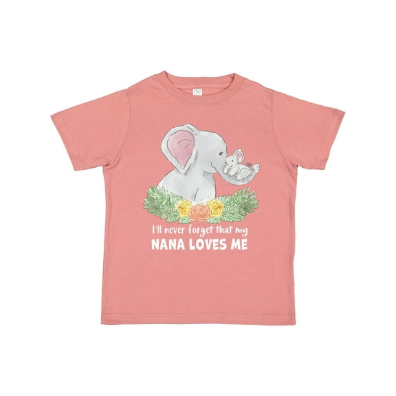 Inktastic I'll Never Forget That My Nana Loves Me with Cute Elephants Boys or Girls Toddler T-Shirt