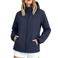 thumbnail image 2 of Cmfcve Rain Jacket for Women Waterproof Lightweight Windbreaker Jacket with Hood Packable Zipper Raincoat with Pockets M-4XL, 2 of 7