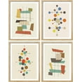 thumbnail image 3 of PixonSign Framed Wall Art, Mid-Century Modern 1960s Vintage Nordic Polygons Posters, Set of 4 Abstract Geometric Prints Colorful Wall Decor, Contemporary Wall Décor for Bedroom -11"x14" Natural, 3 of 5