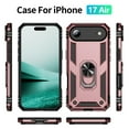 thumbnail image 7 of Allytechgroup Rugged Case for iPhone Air, Military Grade Protection Shockproof Non-Slip Cover with Metal Rotatable Ring Stand, Magnetic Car Mount Holder Case for iPhone Air Women Men, Rosegold, 7 of 7