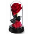 thumbnail image 1 of Rosa de seda roja y luz LED con regalos de pétalos caídos para cumpleaños-- BANYUO Electrónica, 1 of 4