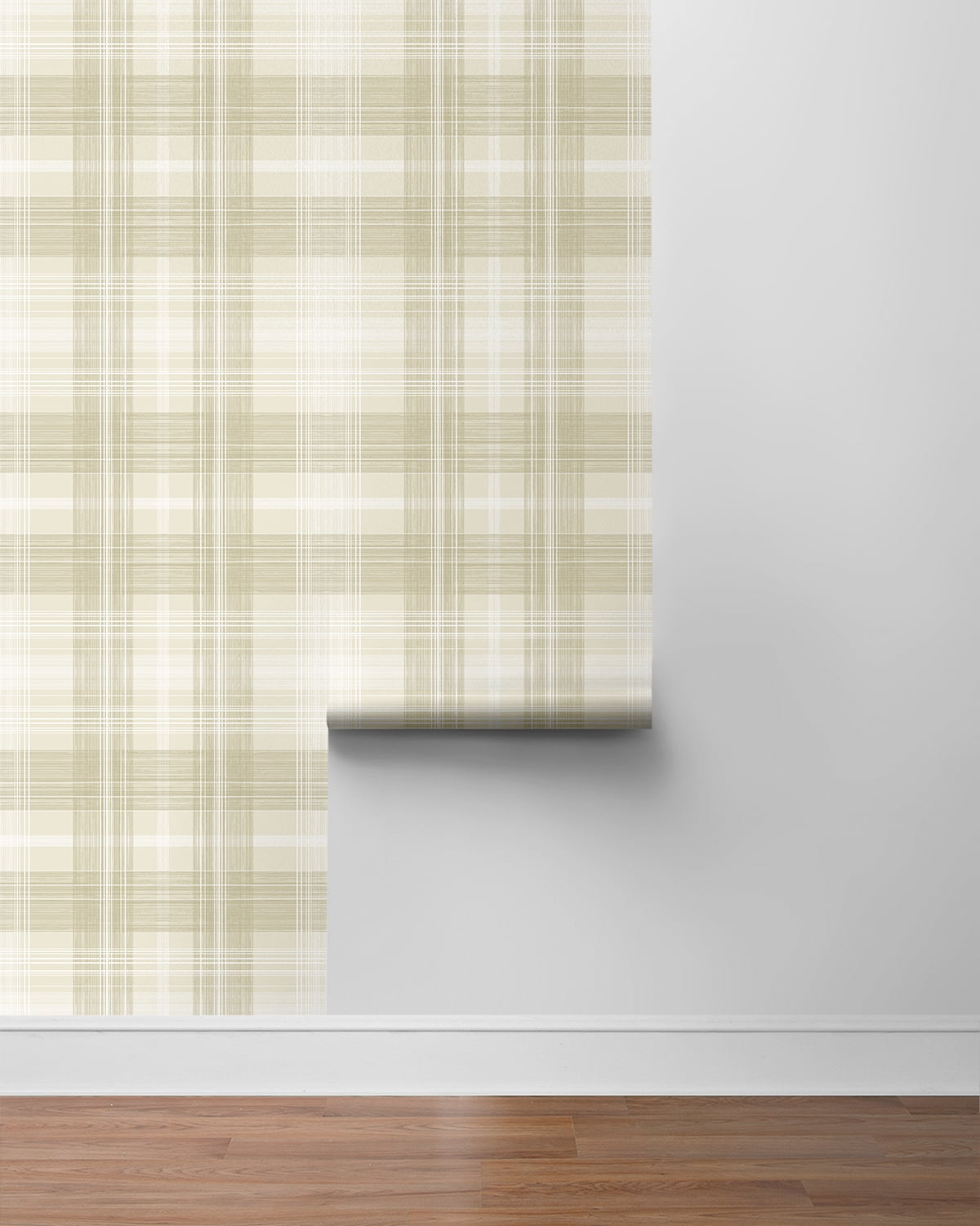 Stacy Garcia Home Sand Dollar Crossroads Plaid Peel and Stick Wallpaper - 20.5 in. W x 10 ft. L Roll