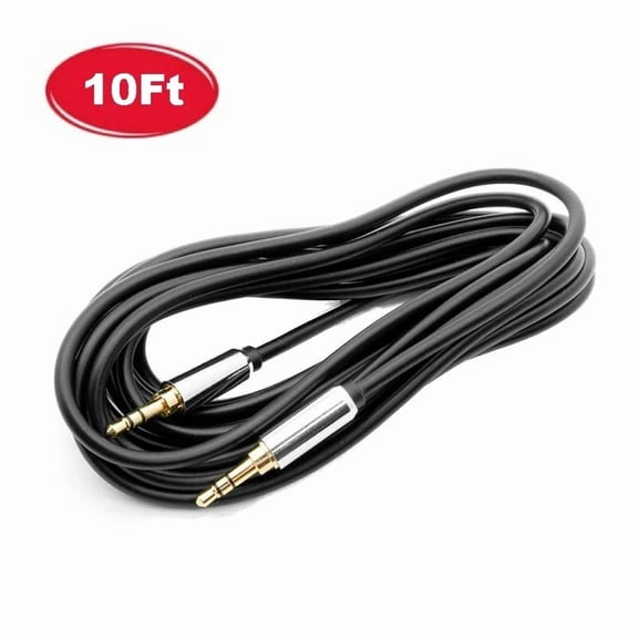 10Ft Premium 3.5Mm 1/8" Male To Male Stereo Trs Auxiliary Headphone Cable Gold