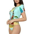 thumbnail image 2 of Haiem African Women Women's Crew Neck Short Sleeve Bodysuit Tops Stretchy Slim Basic-X-Large, 2 of 9