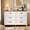 White-6 Drawers, variant on Aiho 7-Drawer Double Dresser - Modern Wood Chest with Anti-Tip Safety, Cutout Handles & Smooth Gliding Drawers, White