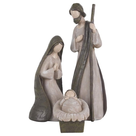 The Nativity Store - Holy Family Silent Night Nativity Set - Manger Scene - Christmas Decorations - Indoor Holiday Decor (3 PC Set)