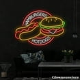 thumbnail image 3 of Glowneon Hamburger Hotdog Neon Sign, Fast Food Led Sign, Burger Decor Store, Fast Food Neon Light, 3 of 5