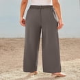 thumbnail image 4 of LYMAYTER Pantalon Large Taille Haute pour Femmes Pantalon Extensible Décontracté Respirant Formel, 4 of 9
