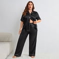 thumbnail image 1 of Pijama de seda artificial de verano de talla grande, pijama informal de moda, traje sexy y cómodo para mujer, ropa de casa, 1 of 6
