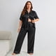 thumbnail image 1 of Pijama de seda artificial de verano de talla grande, pijama informal de moda, traje sexy y cómodo para mujer, ropa de casa, 1 of 6