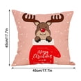 thumbnail image 3 of Fiudx Navidad Funda De Almohada Navideña De Lino De Papá Noel, Funda De Cojín Para Sofá Y Coche, Decoración Del Hogar, 3 of 5