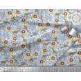 thumbnail image 3 of Soimoi Blue Poly Georgette Fabric Lion,Giraffe & Elephant Kids Print Fabric by Yard 52 Inch Wide, 3 of 3