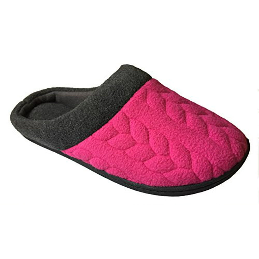 dearfoams women's quilted fleece clog memory foam slipper