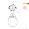thumbnail image 5 of ANGARA South Sea Cultured Pearl and Blue Diamond Ring in 14K White Gold for Women | June Birthstone, Birthday, Anniversary, Jewelry Gift for Women | Pearl Ring, 5 of 9
